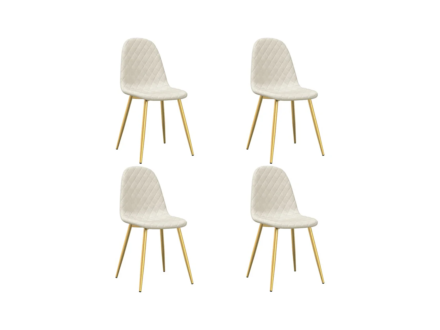 Chaises à manger Lot de 4 crème velours REO79402