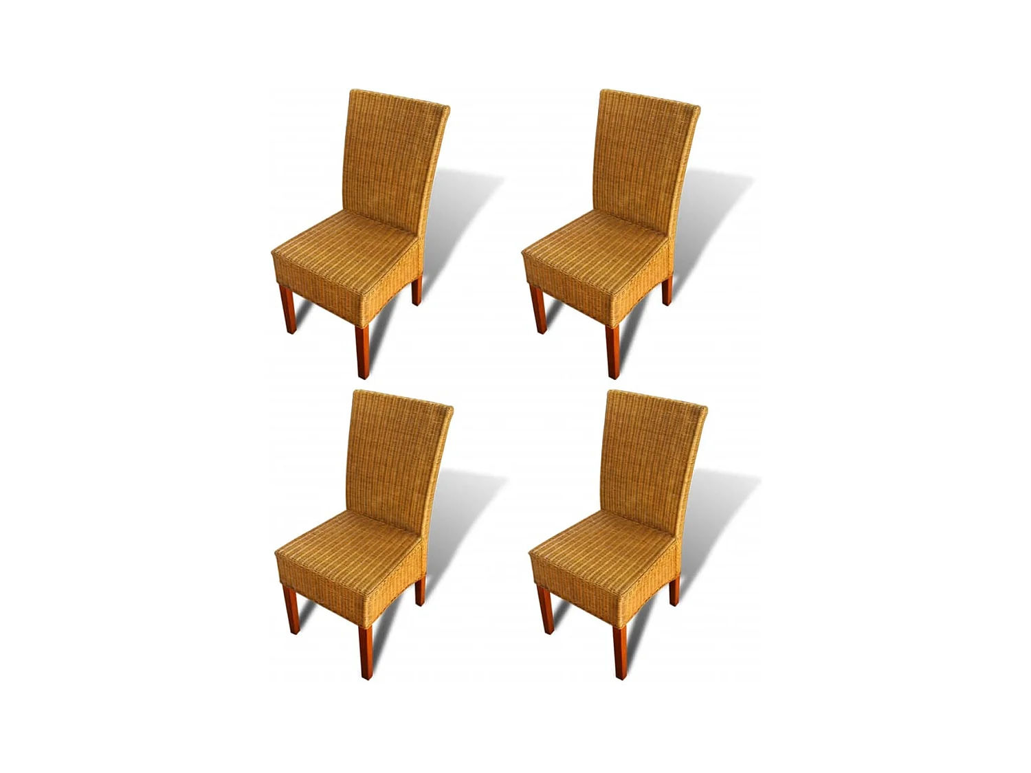 4er-set-Stühle| Esszimmerstühle Braun Natur Rattan -gkd313114