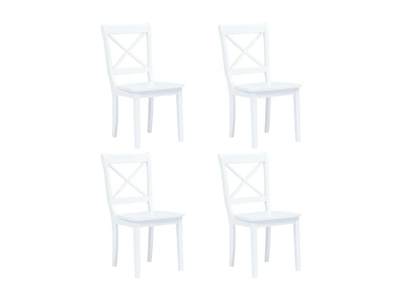 Eetkamerstoelen 4 st massief rubberwood wit NL909507