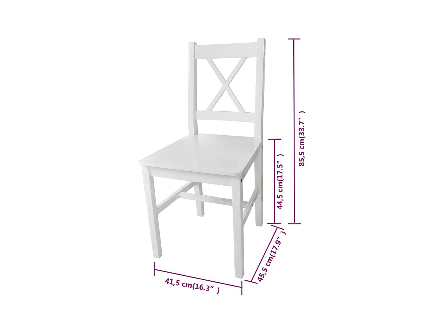 Eetkamerstoelen 6 st grenenhout wit NL733265