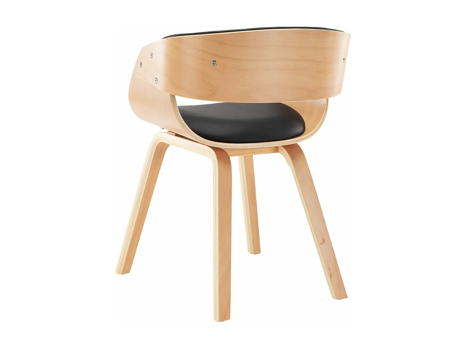 Chaises à manger Lot de 2 noir bois courbé et similicuir REO77148