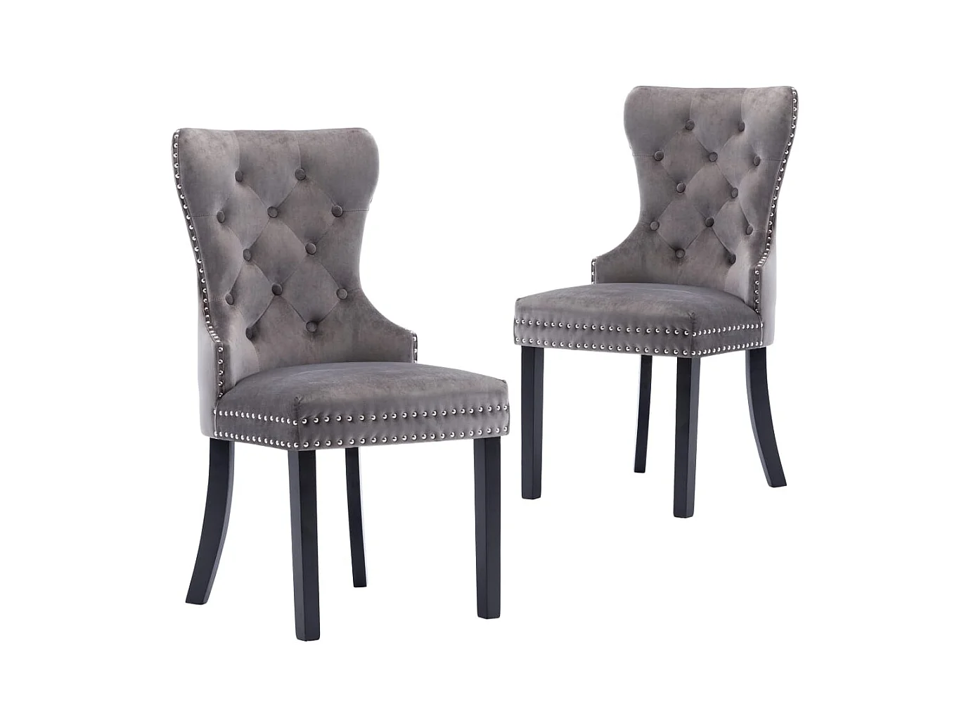 Chaises à manger Lot de 2 gris velours REO42175