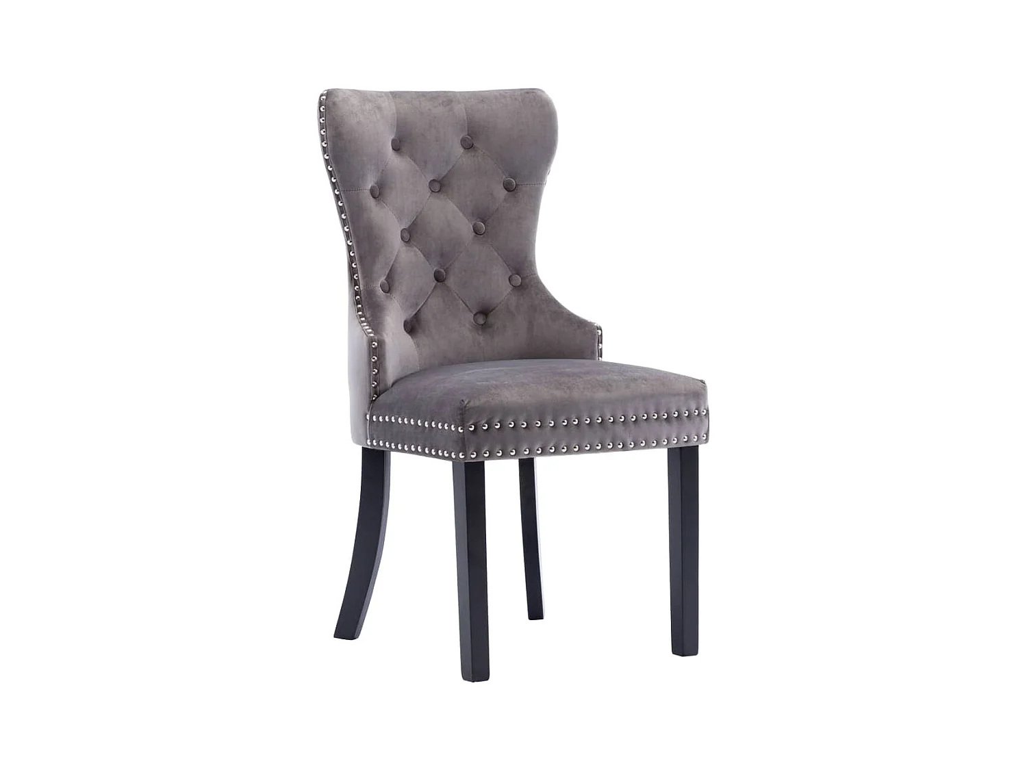 Chaises à manger Lot de 2 gris velours REO42175