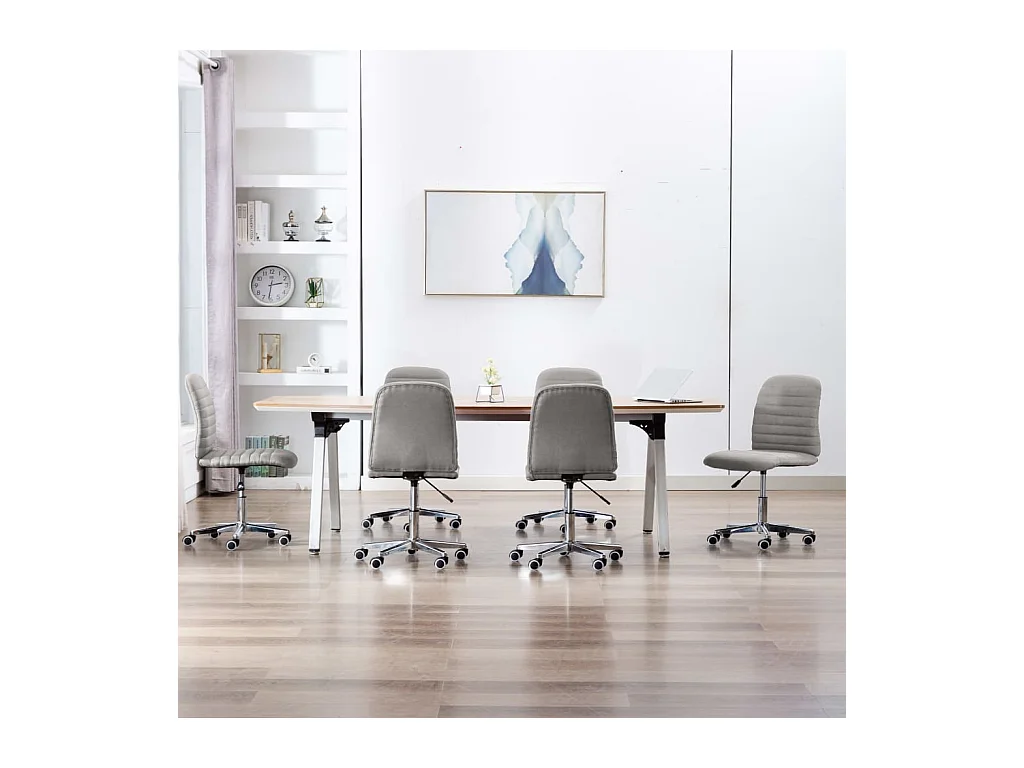 Chaises à manger Lot de 6 gris clair tissu REO87333