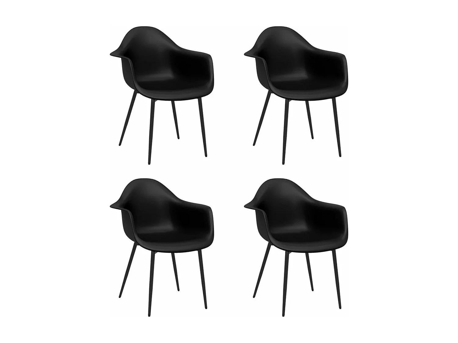 Cadeiras de jantar 4 pcs PP preto PT501670