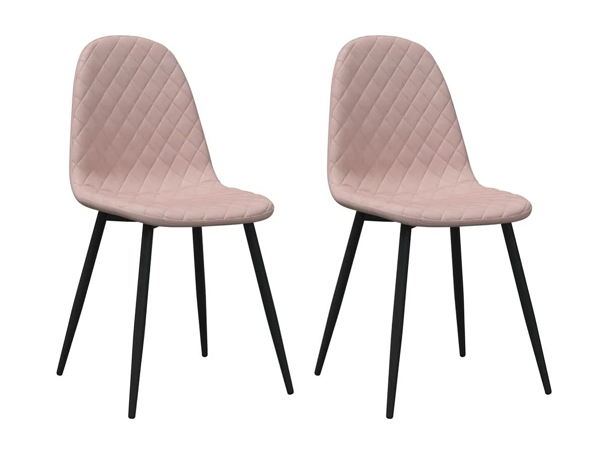 Chaises à manger Lot de 2 rose velours REO67732