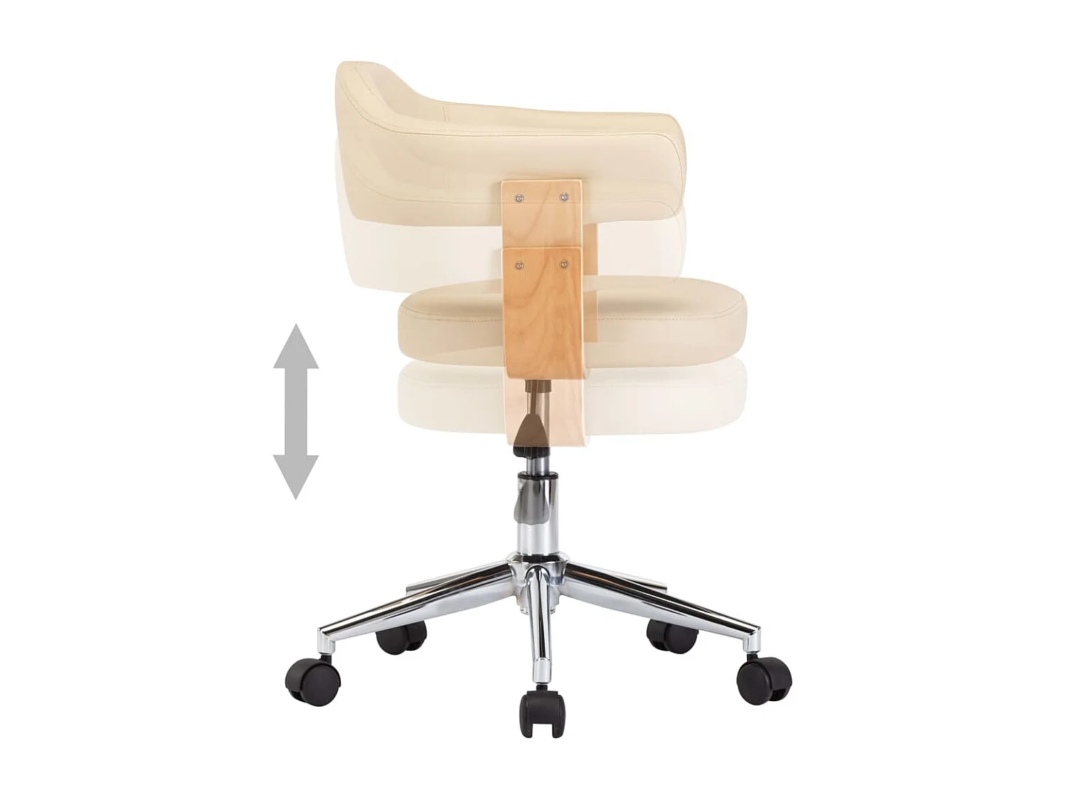 Juego de 2 Sillas de comedor giratorias cuero sintético color crema ES502319