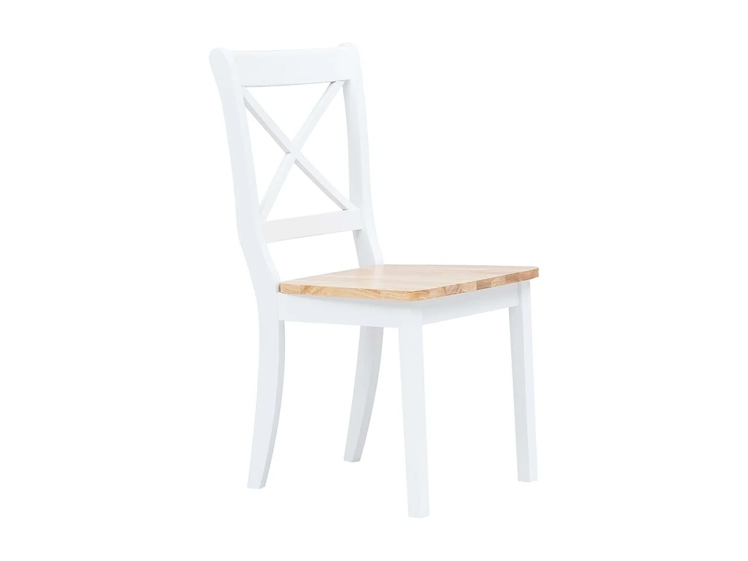 Chaises à manger Lot de 4 blanc et bois clair bois hévéa massif REO78721