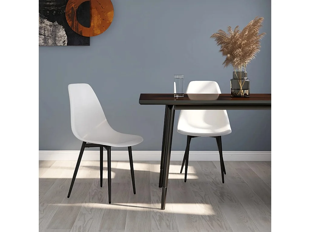 Chaises à manger Lot de 2 blanc PP REO89701