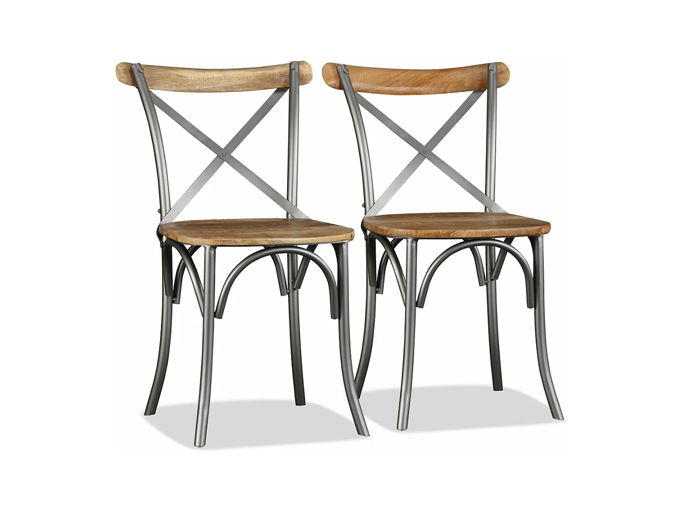 Chaises à manger Lot de 2 bois solide de manguier REO72785