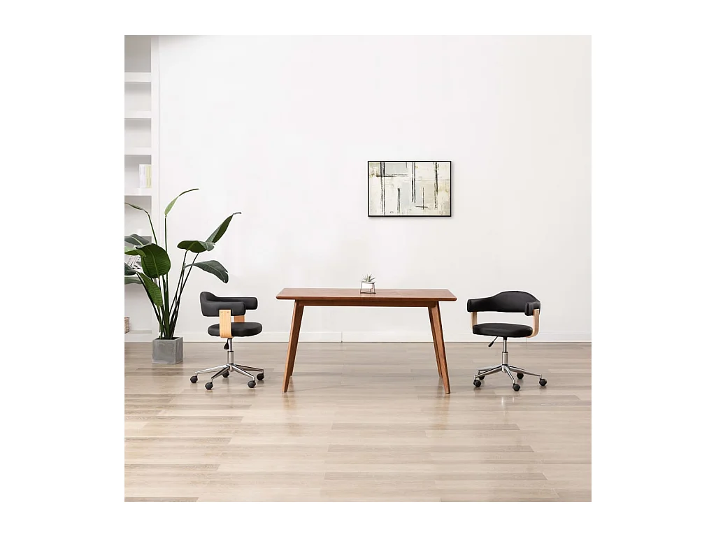 Chaises à manger pivotantes Lot de 2 noir similicuir REO86678