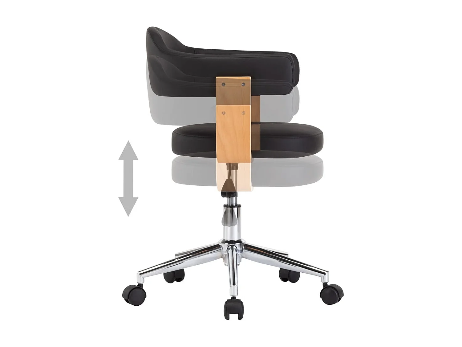 Chaises à manger pivotantes Lot de 2 noir similicuir REO86678