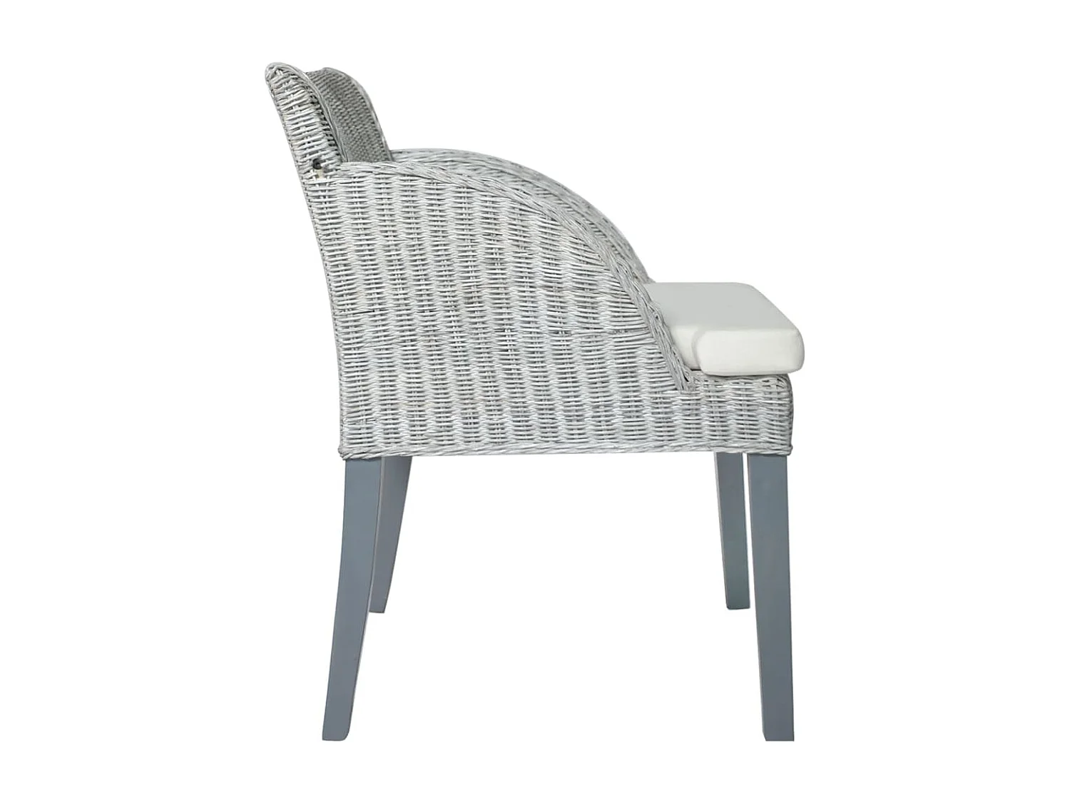 Chaise à manger avec coussin Gris Rotin naturel REO79520