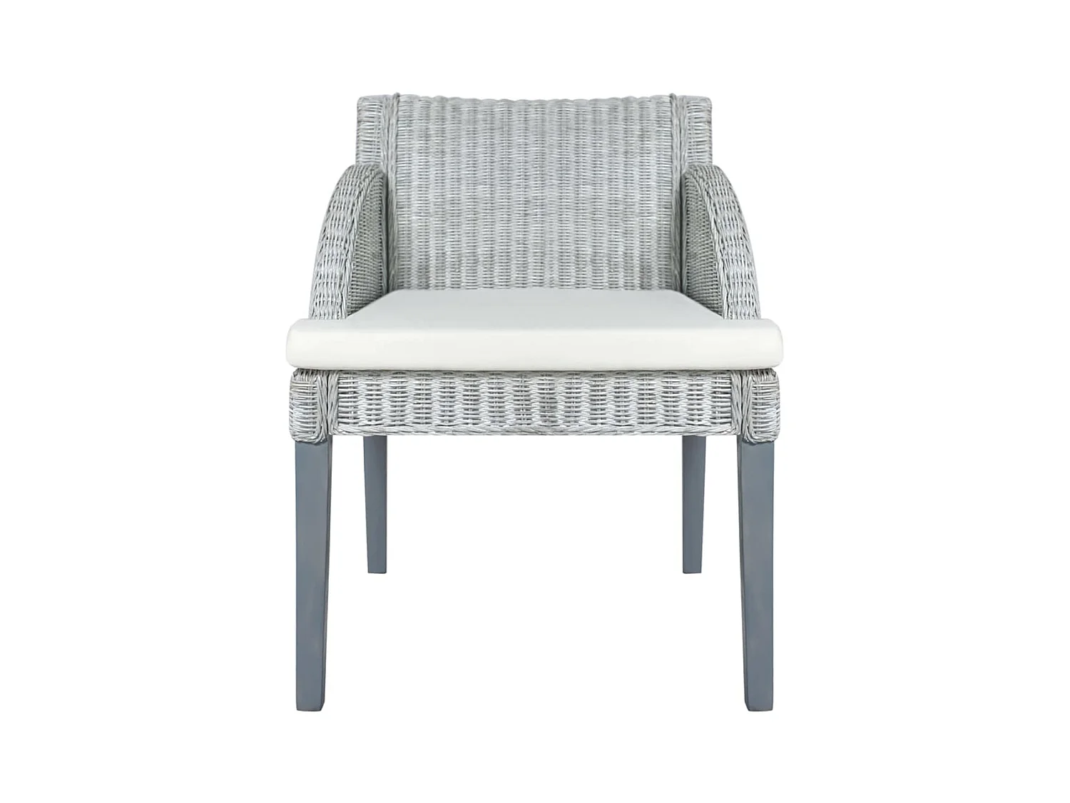 Eetkamerstoel met kussen natuurlijk rattan grijs NL506484