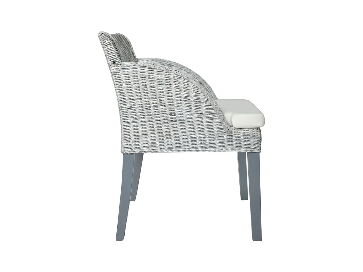 Eetkamerstoel met kussen natuurlijk rattan grijs NL506484