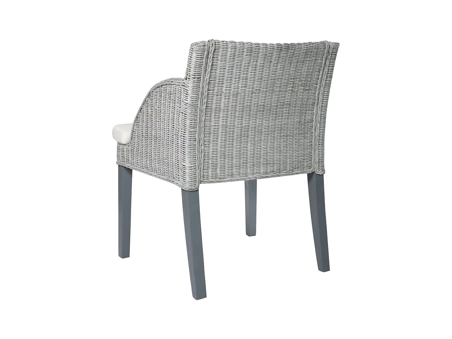 Eetkamerstoel met kussen natuurlijk rattan grijs NL506484