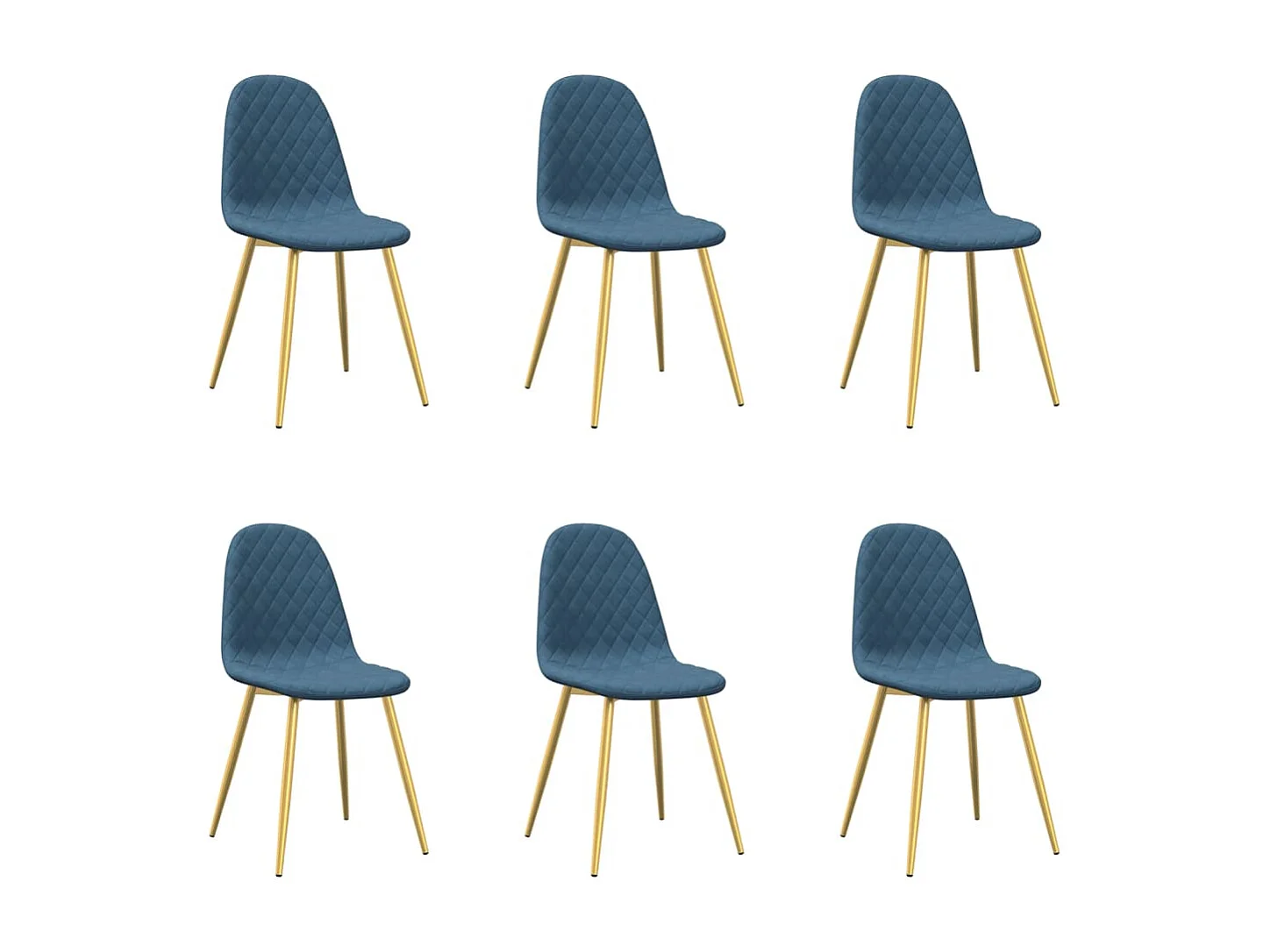 Chaises à manger Lot de 6 bleu velours REO95582