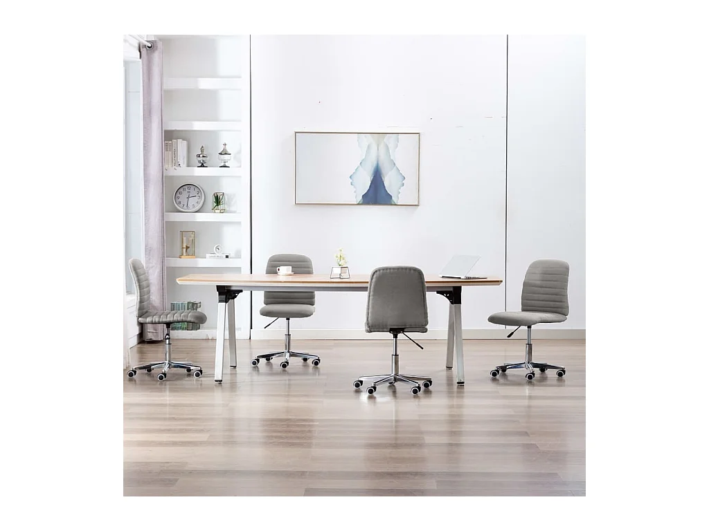 Chaises à manger Lot de 4 gris clair tissu REO54837