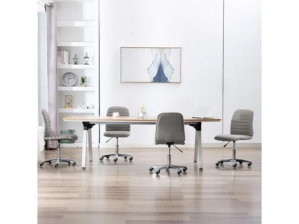 Chaises à manger Lot de 4 gris clair tissu REO54837