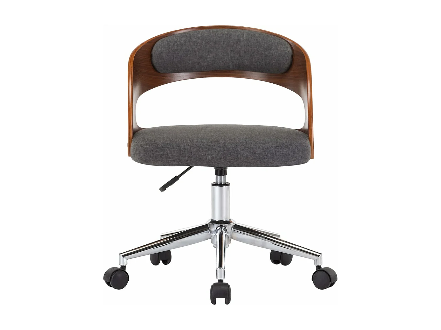 Chaise pivotante de salle à manger Gris Bois courbé et tissu REO63978