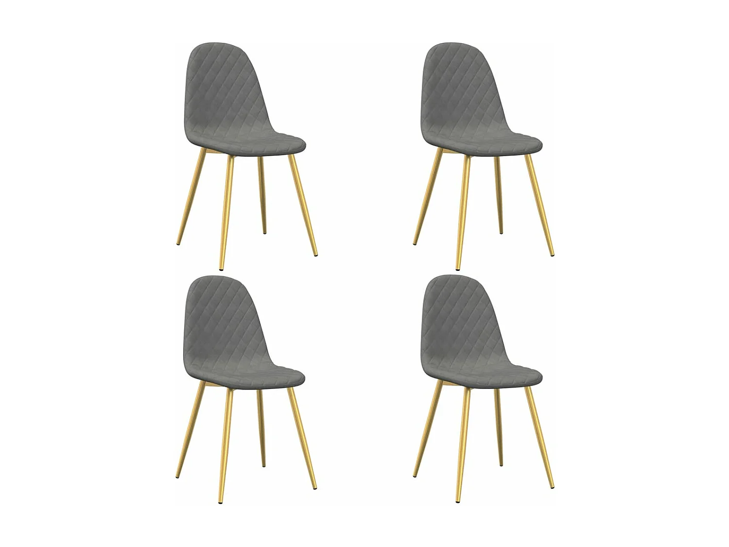 Chaises à manger Lot de 4 Gris clair Velours REO40336