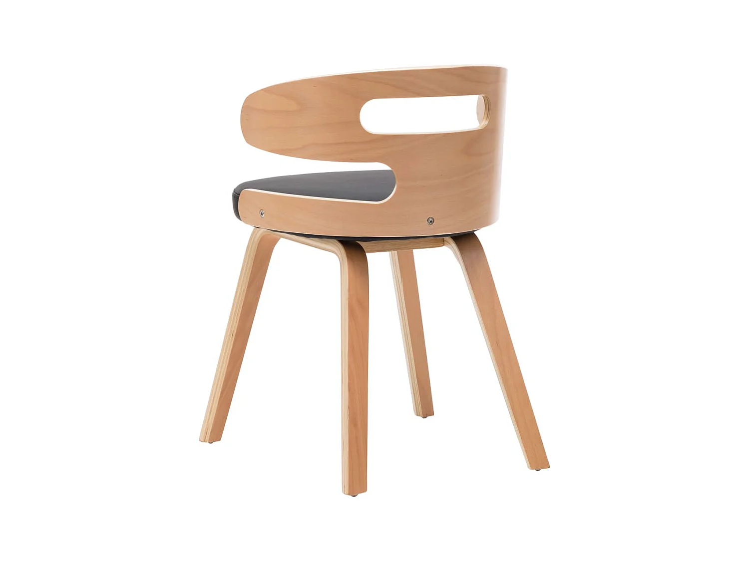 2er-set-Stühle| Esszimmerstühle Schwarz Bugholz und Kunstleder -gkd14038