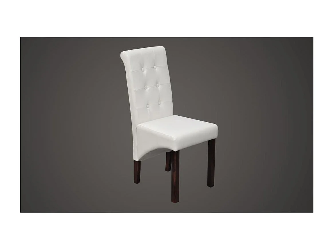 Chaises à manger Lot de 4 blanc similicuir REO76071