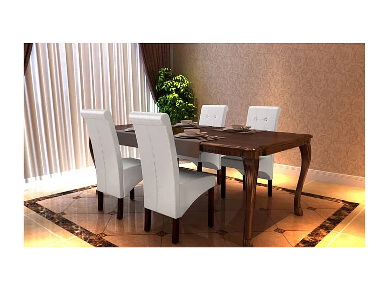 Eetkamerstoelen 4 st kunstleer wit NL623253