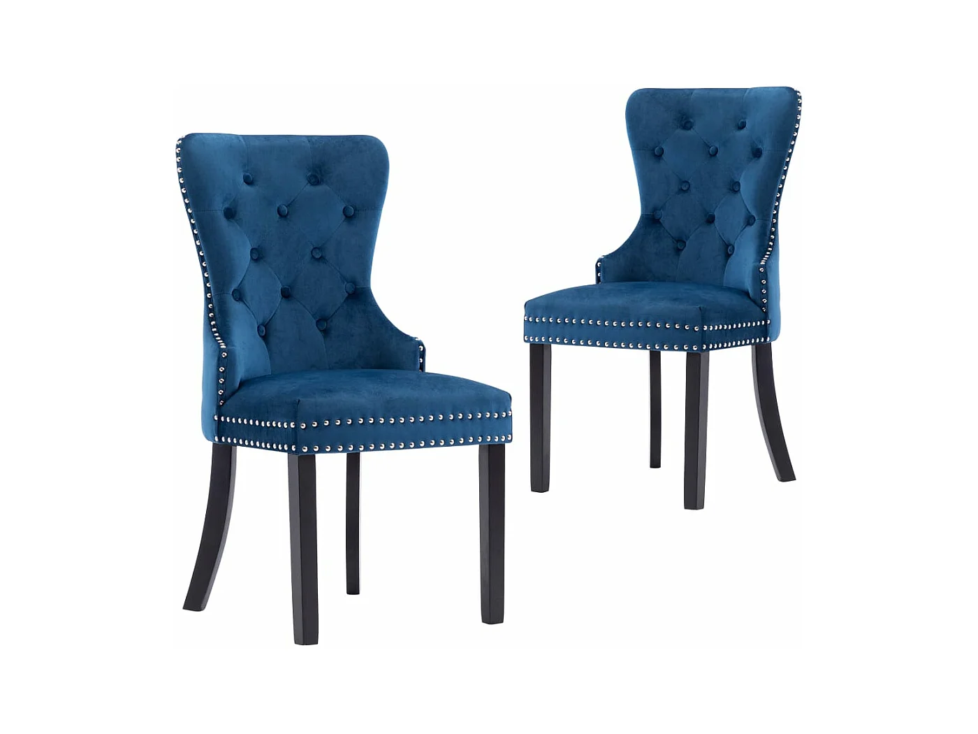 Chaises à manger Lot de 2 bleu velours REO47245