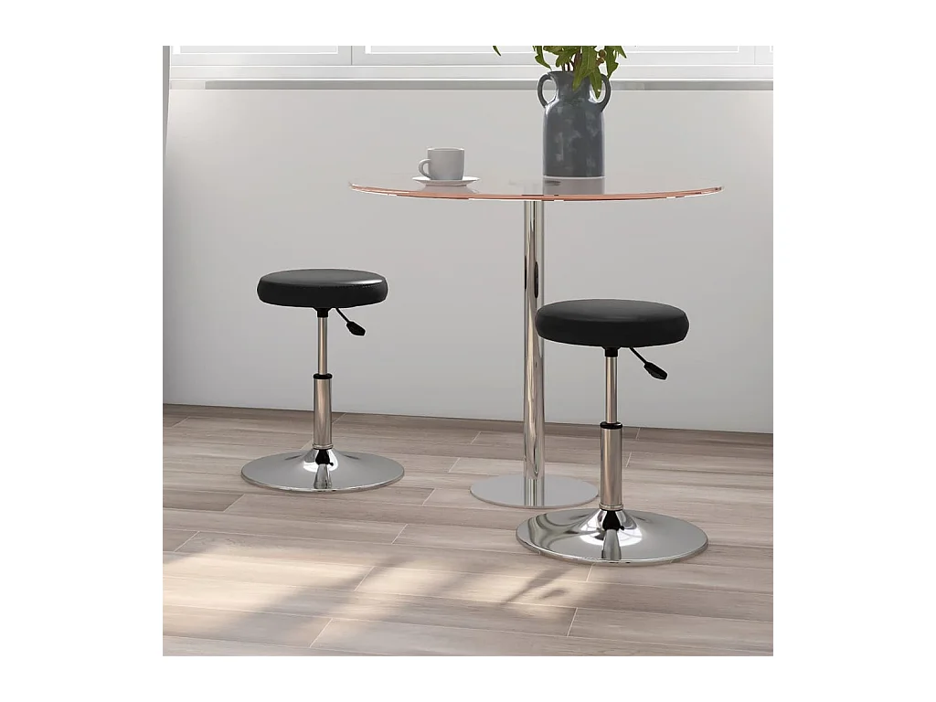 Chaises à manger Lot de 2 noir similicuir REO32523