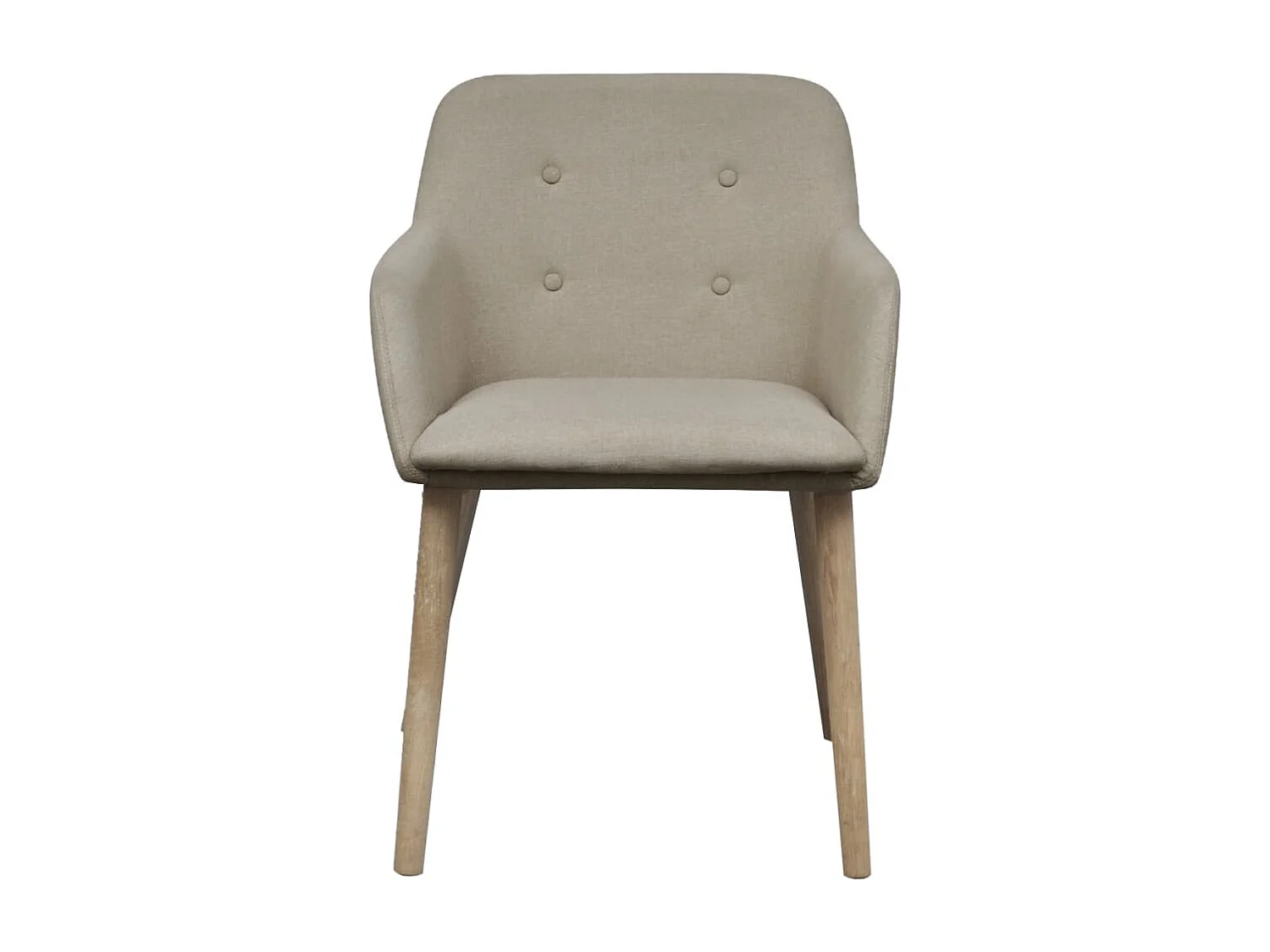 Chaises à manger Lot de 2 beige tissu et chêne massif REO72014