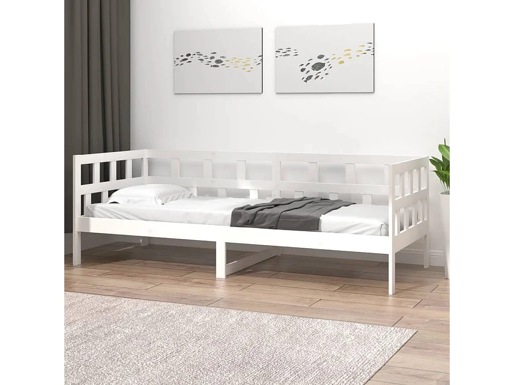 Tagesbett,Sofabett Weiß Massivholz Kiefer 80x200 cm -gkd56820