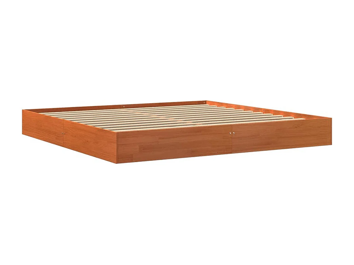 Lit-180x200 cm cire marron bois de pin massif HOQW46150