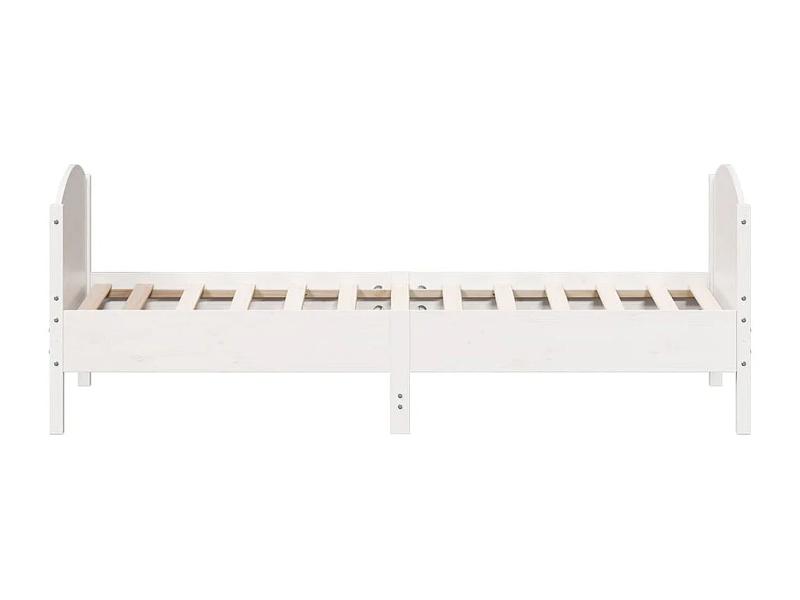 Lit-90x190 cm + tête de lit blanc bois de pin massif HOQW95251