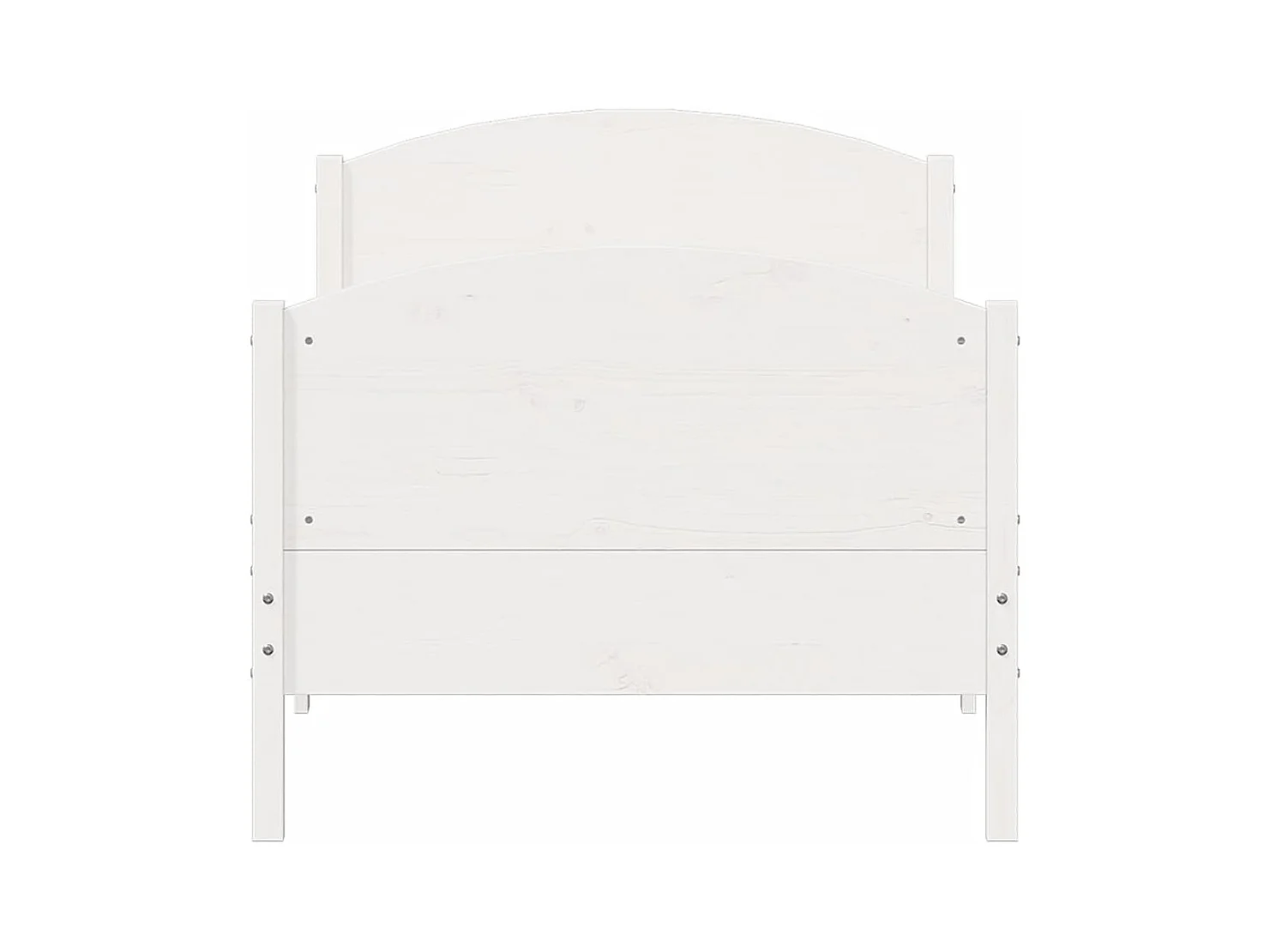 Cama -90x190 cm con cabecero madera pino blanco YOE24638