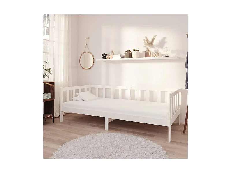 Tagesbett,Sofabett Weiß Kiefer Massivholz 90x200 cm -gkd40339