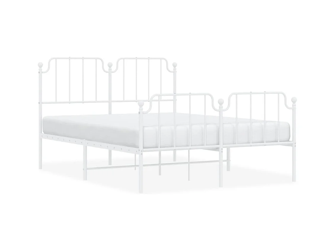 Bedframe met hoofd- en voeteneinde metaal wit 150x200 cm NL89014
