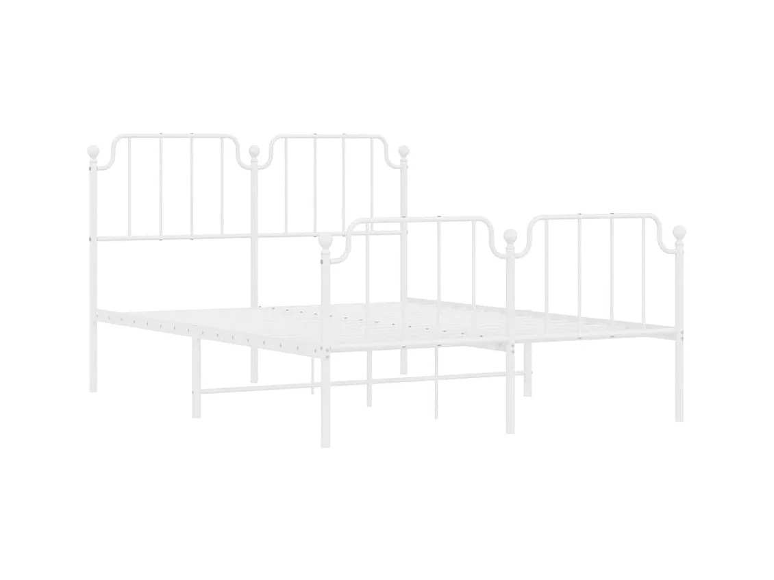 Bedframe met hoofd- en voeteneinde metaal wit 150x200 cm NL89014