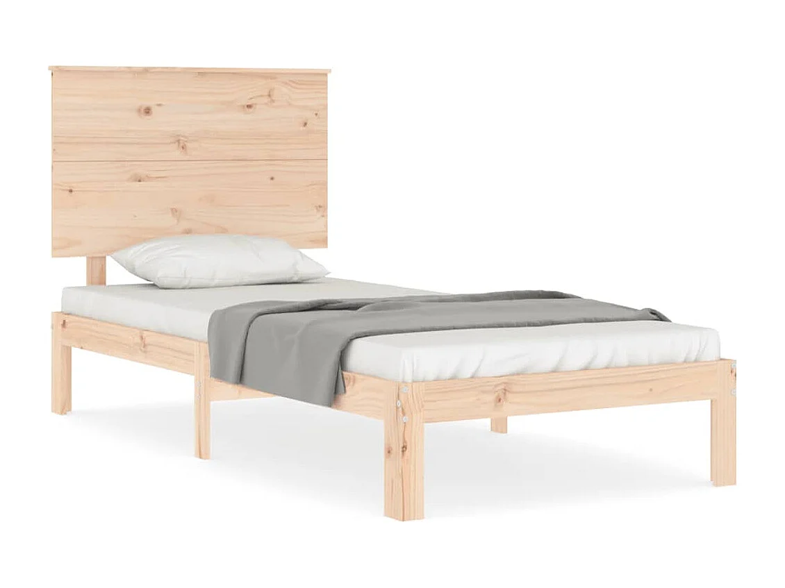 Cama de solteiro pequena c/ cabeceira madeira maciça PT426455