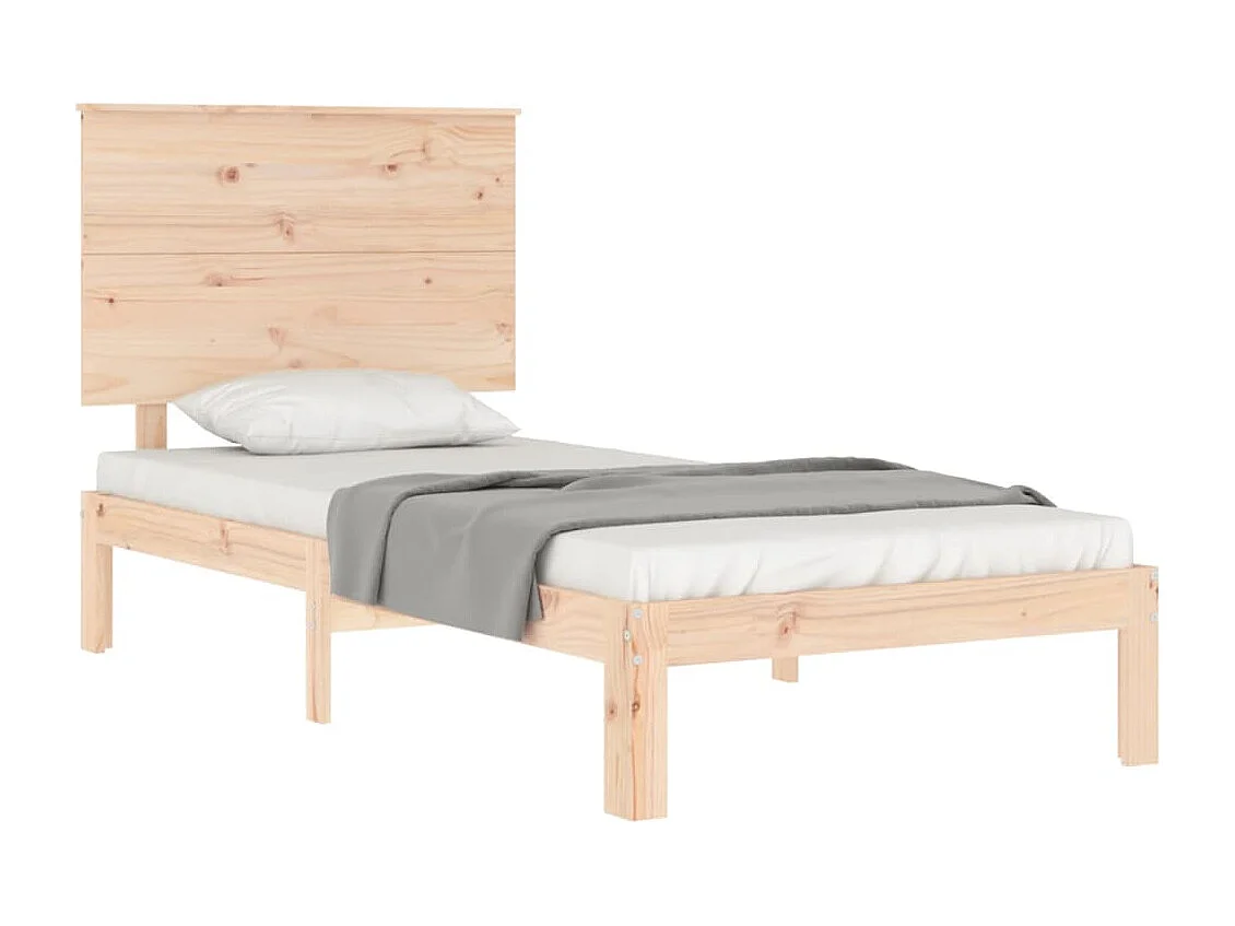 Cama de solteiro pequena c/ cabeceira madeira maciça PT426455