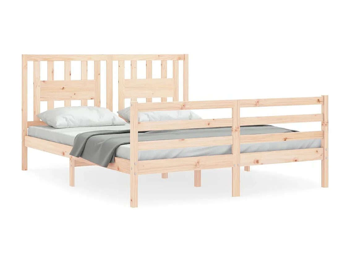 Lit-160x200 cm + tête de lit bois massif HOQW86109