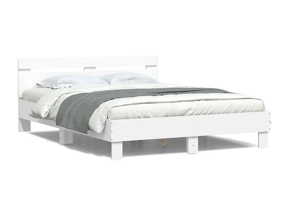Cama -150x200 cm con cabecero y luces LED blanco YOE32276