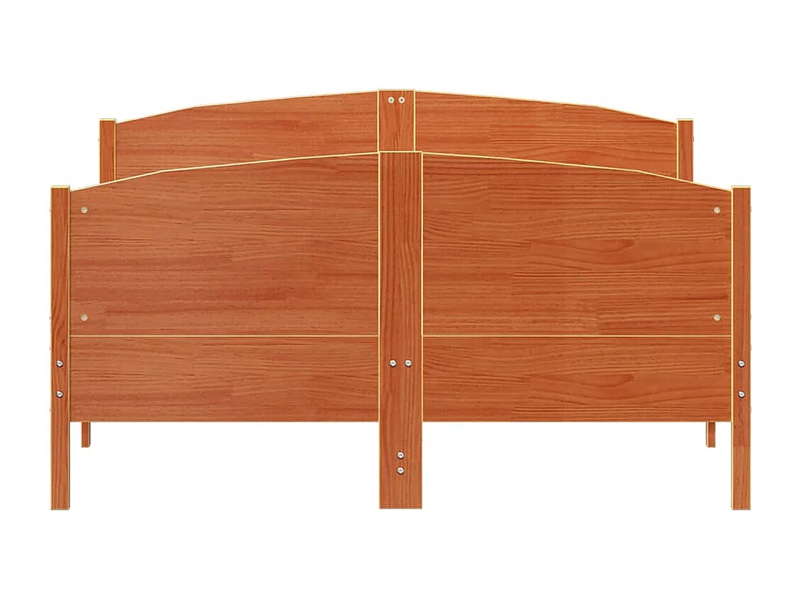 Lit-140x200 cm et tête de lit cire marron bois de pin HOQW31492