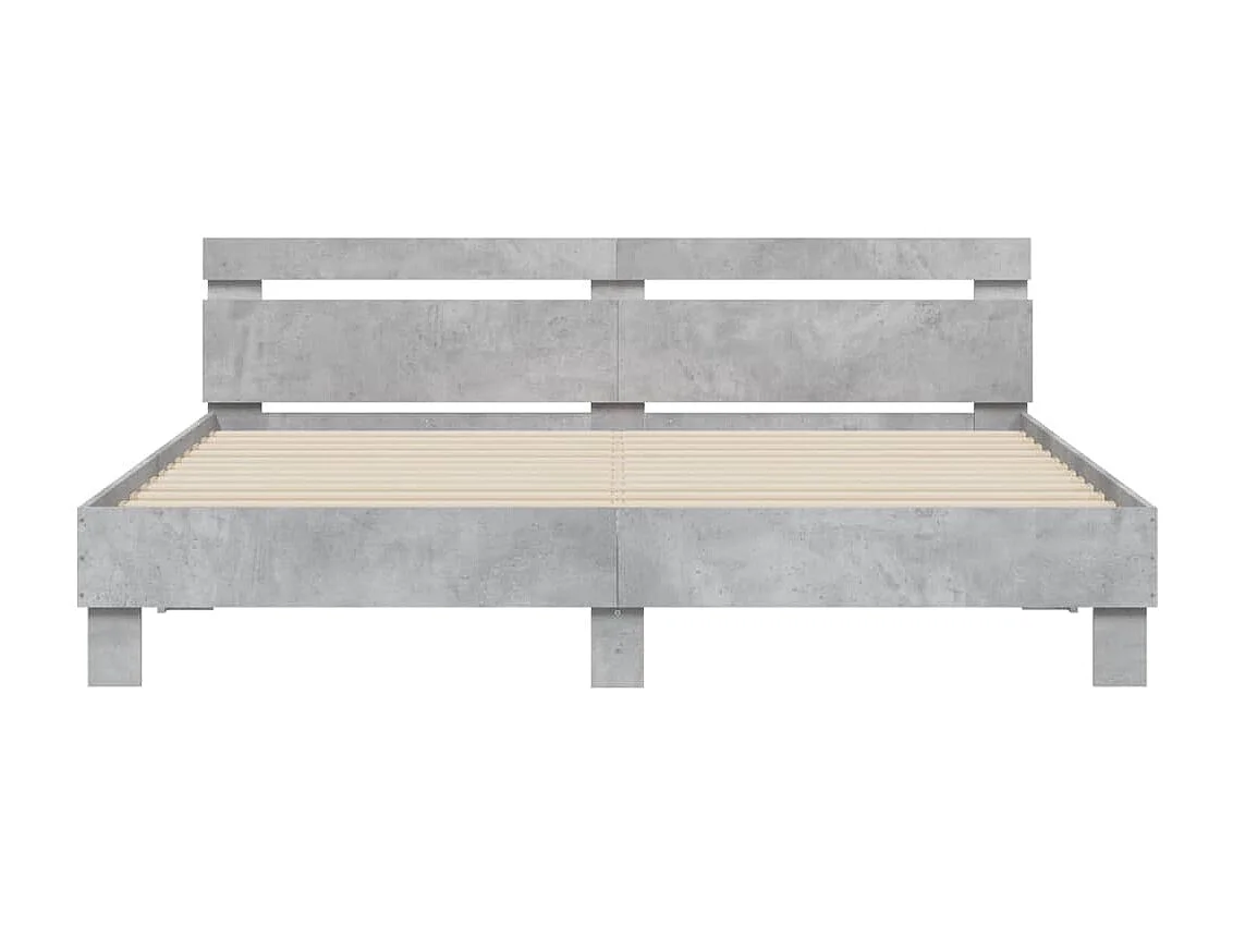 Lit-180x200 cm + tête de lit gris béton HOQW32810