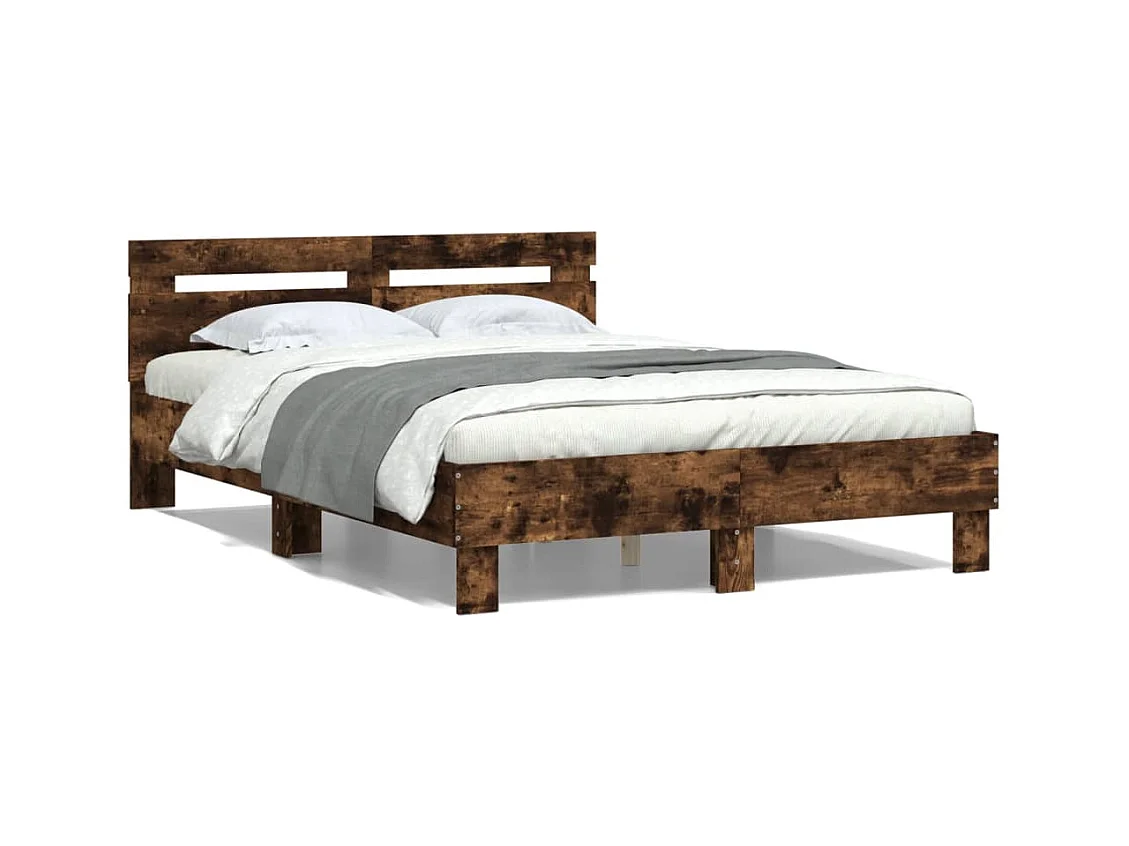 Lit-120x190 cm + tête de lit chêne fumé HOQW22985