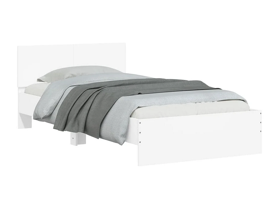 Cama c/ cabeceira 100x200 cm derivados madeira branco PT595394