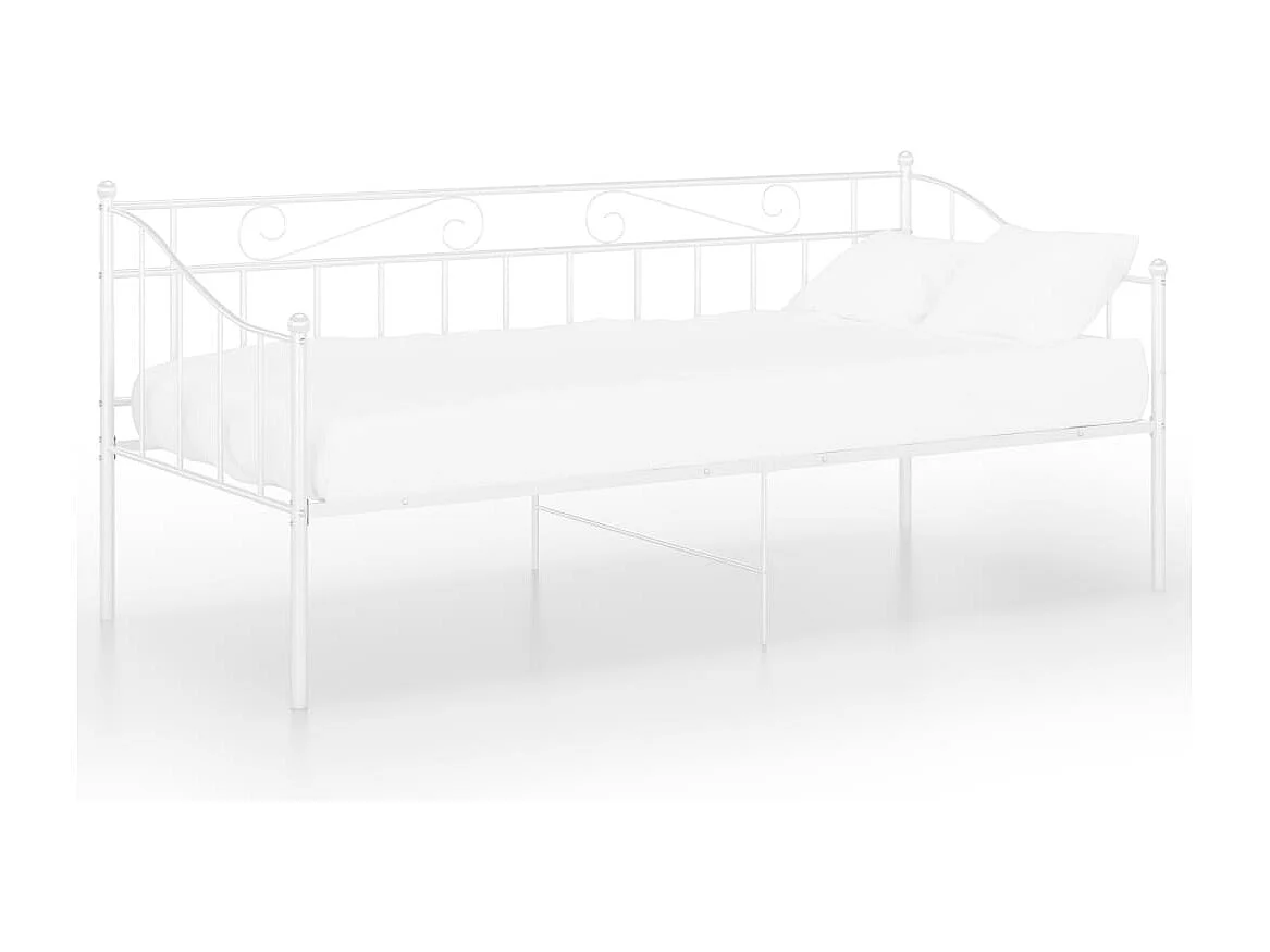Lit-90x200 cm Blanc Métal HOQW49637