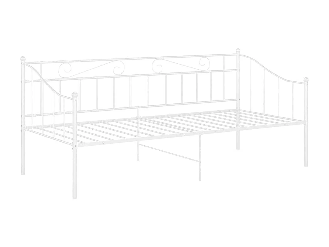 Lit-90x200 cm Blanc Métal HOQW49637