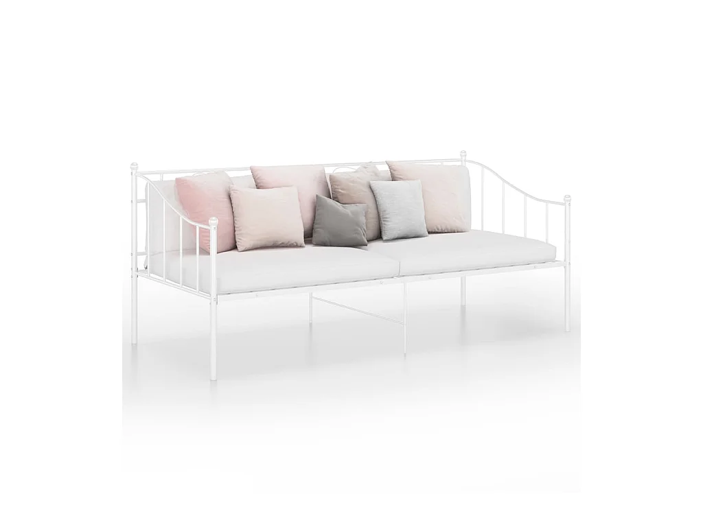 Lit-90x200 cm Blanc Métal HOQW49637