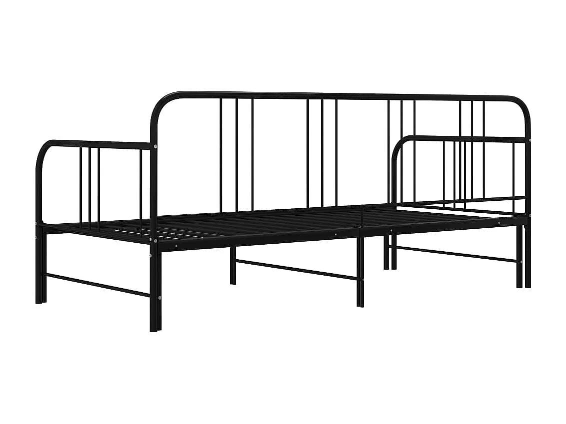 Slaapbankframe uittrekbaar metaal zwart 90x200 cm NL28674